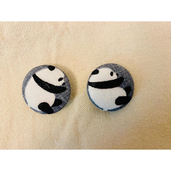 AvalonAngora Other - 4xCute Panda Fabric Buttons – 3 cm (1.18 inch) – Sewing & Craft Embellishments